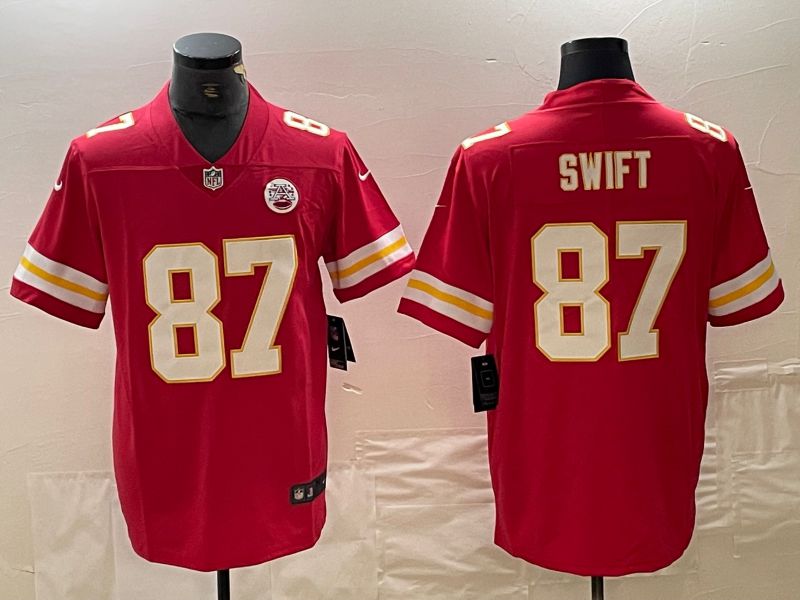 Men Kansas City Chiefs 87 Swift Red 2024 Nike Vapor Untouchable Limited NFL Jersey